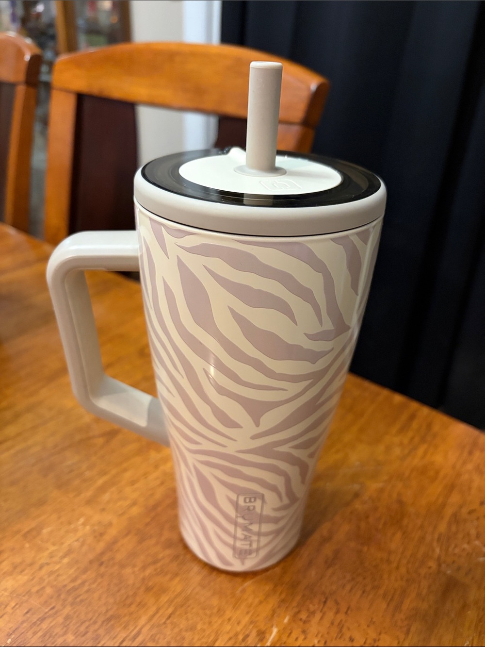 Brumate Era 30oz Zebra with Straw.